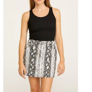 Tinseltown Black and White Mini Skirt